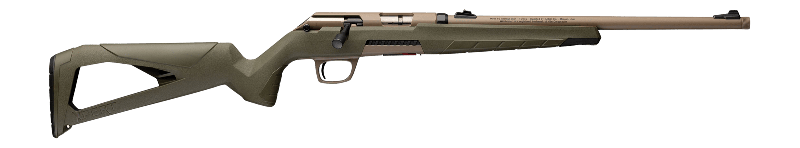 Winchester Repeating Arms 525240102 Xpert  22 LR 10+1 16.50" Flat Dark Earth Cerakote Threaded Barrel, Flat Dark Earth Cerakote Steel Drilled & Tapped Receiver, OD Green Thumbhole Polymer Stock