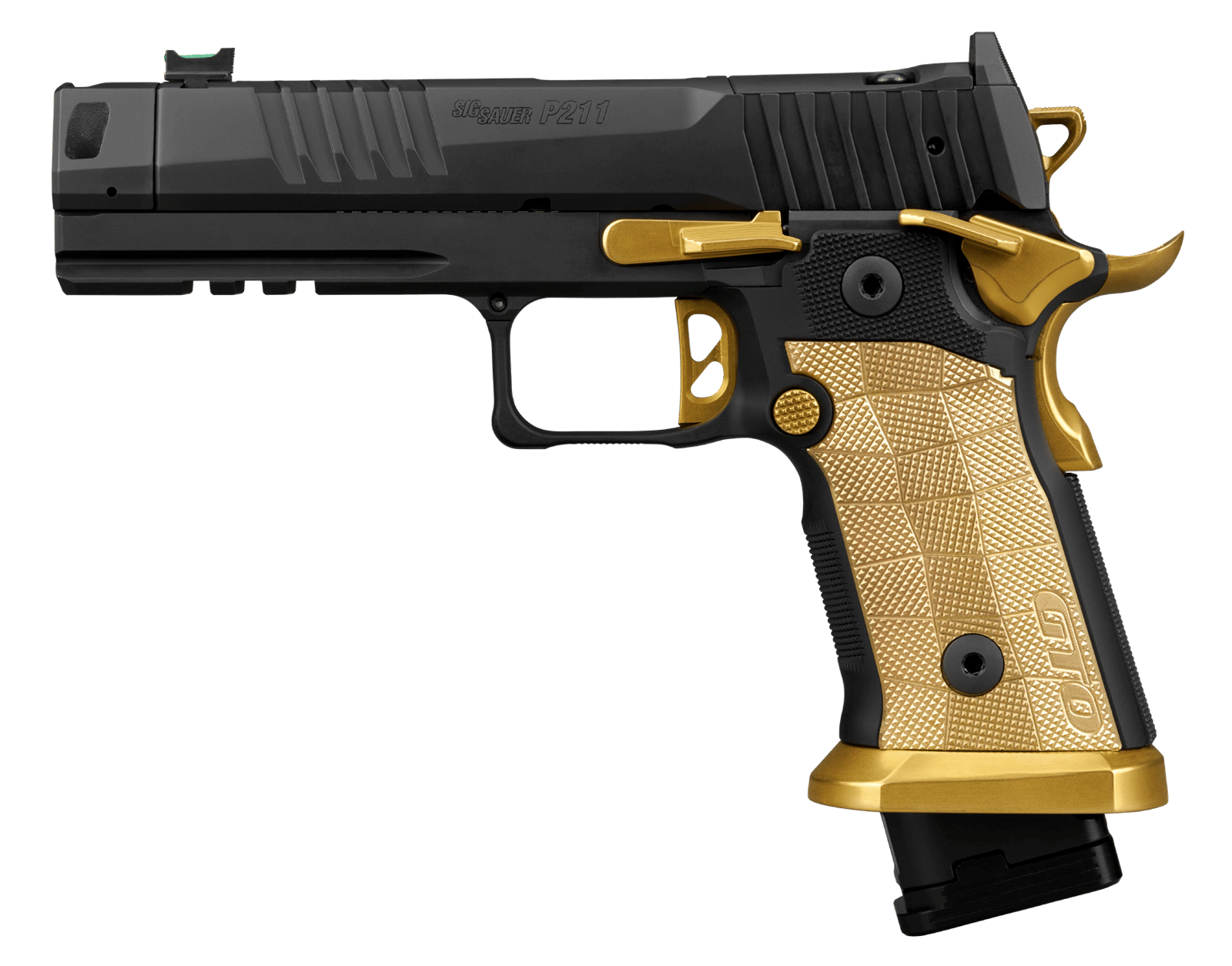 Sig Sauer 211F-9-GTO-SC P211 GTO Spectre Comp Full Size 9mm Luger 23+1 4.40" Black Bull Barrel w/MACH3D Compensator, Black Nitron Stainless Steel Optic Ready/Serrated Slide & Frame w/Picatinny Rail, C