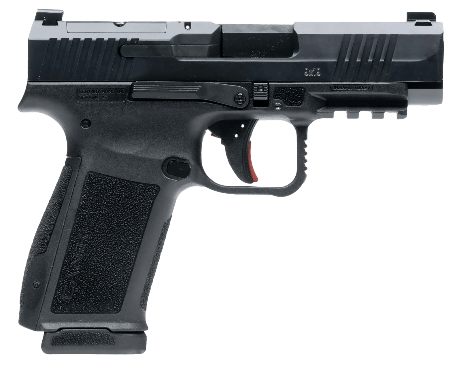Canik HG7885N Mete MC9LS Sub-Compact Frame 9mm Luger 10+1 3.64" Black Steel Barrel, Black Nitride Serrated Steel Slide, Black Polymer Frame w/Picatinny Rail, Interchangeable Backstrap Grip
