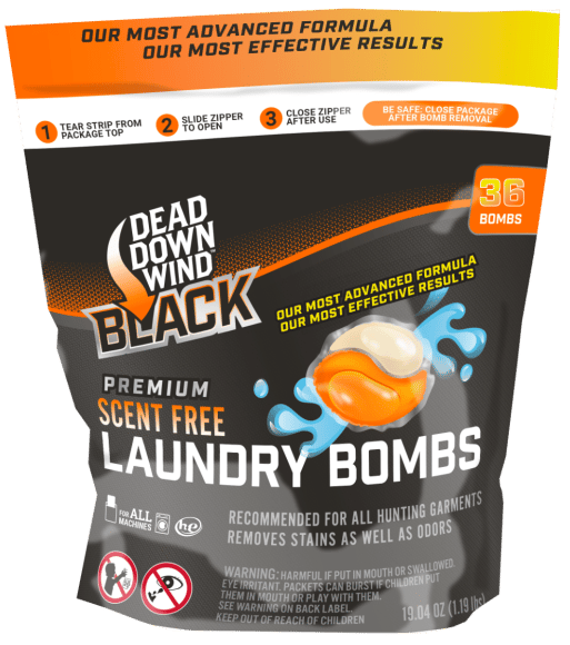 Dead Down Wind 118418 Black Premium Laundry Bombs Odor Eliminator Unscented Scent 36CT