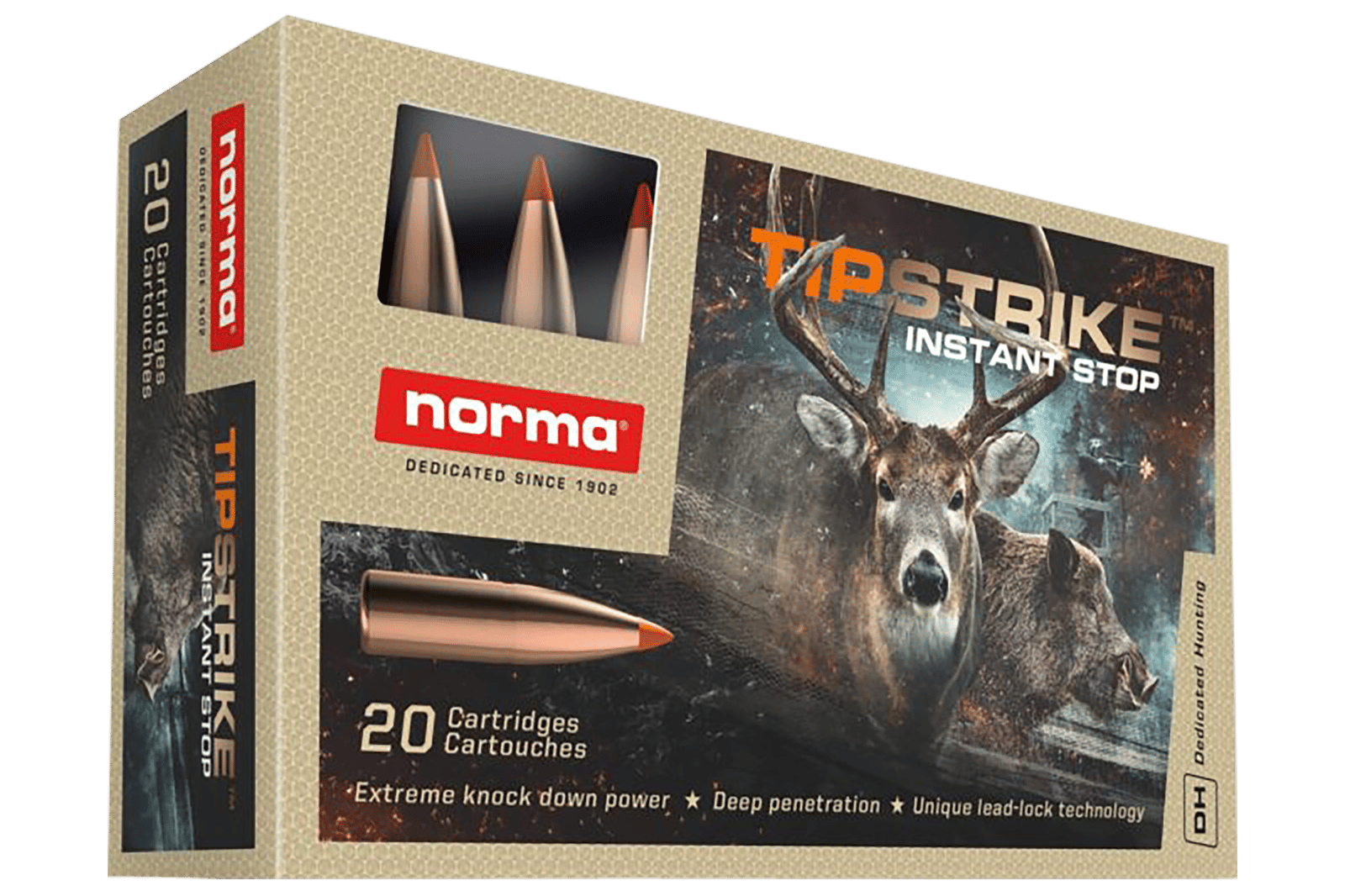 Norma Ammunition 20171222 Dedicated Hunting Tipstrike 280Rem 160gr Polymer Tip 20 Per Box/10 Case
