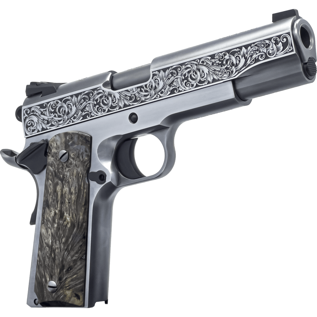 Dickinson LLC DKSN45OBP Adam 1911 Ottaman Full Size 45 ACP 8+1 5" Black Barrel, Steel B Serrations Slide, Steel Frame w/Beavertail