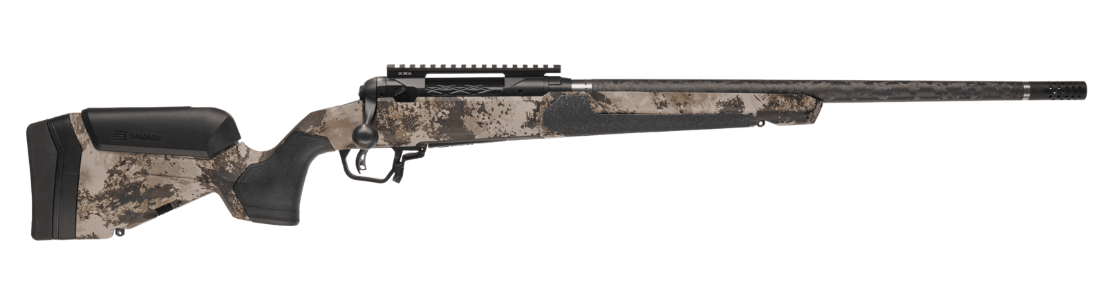 Savage Arms 32733 110 UltraLite Pro Full Size 308 Win 3+1 20" Carbon Fiber Barrel, Savage Western Camo Accufit V2 Synthetic Stock, Right Hand