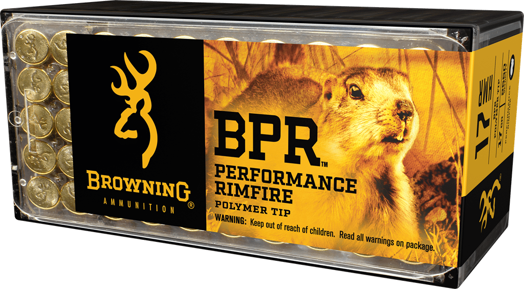 Browning Ammo B195117050 BPR Performance Rimfire  17HMR 17gr Polymer Tip 50 Per Box/20 Case