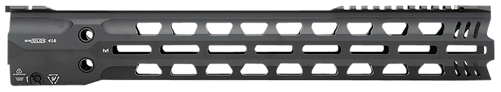 Strike Industries GRIDLOK-416-FD-16 GridLok Full Duty With Quick Detach System 16"L 1.57"D M-LOK Black Aluminum for HK 416, HK MR556, M27 IAR