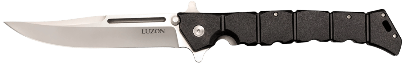 Cold Steel CS20NQX Luzon  Large 6" Folding Plain 8Cr13MoV SS Blade/Black GFN Handle Features Safety Switch Includes Pocket Clip