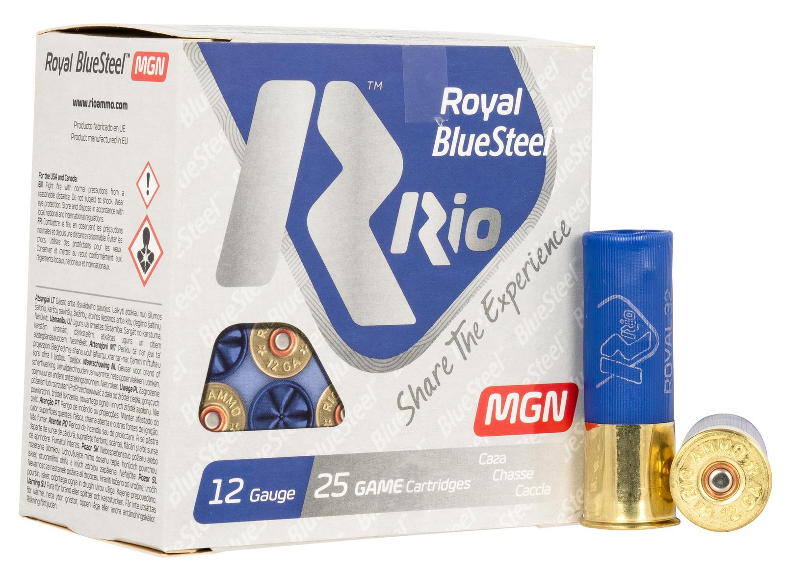 Rio Ammunition RBSM325 Royal BlueSteel  12Gauge 3" 1 1/8oz 5Shot 25 Per Box/10 Case