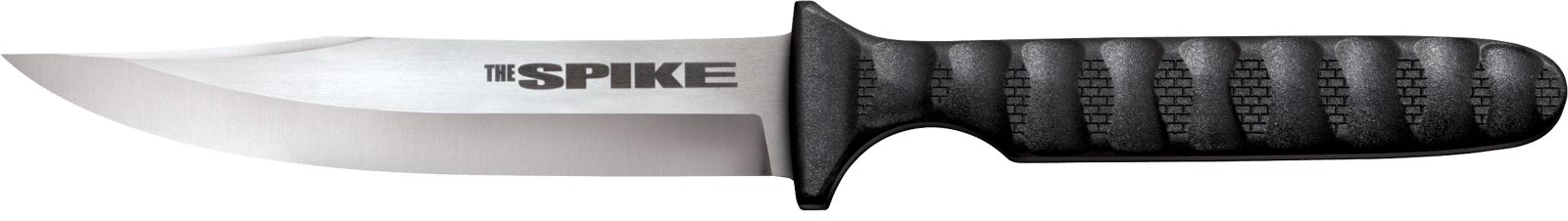 Cold Steel CS-53NBS Spike  4" Fixed Bowie Plain 4116 Stainless Steel Blade/Black Scalloped Griv-Ex Handle Includes Sheath