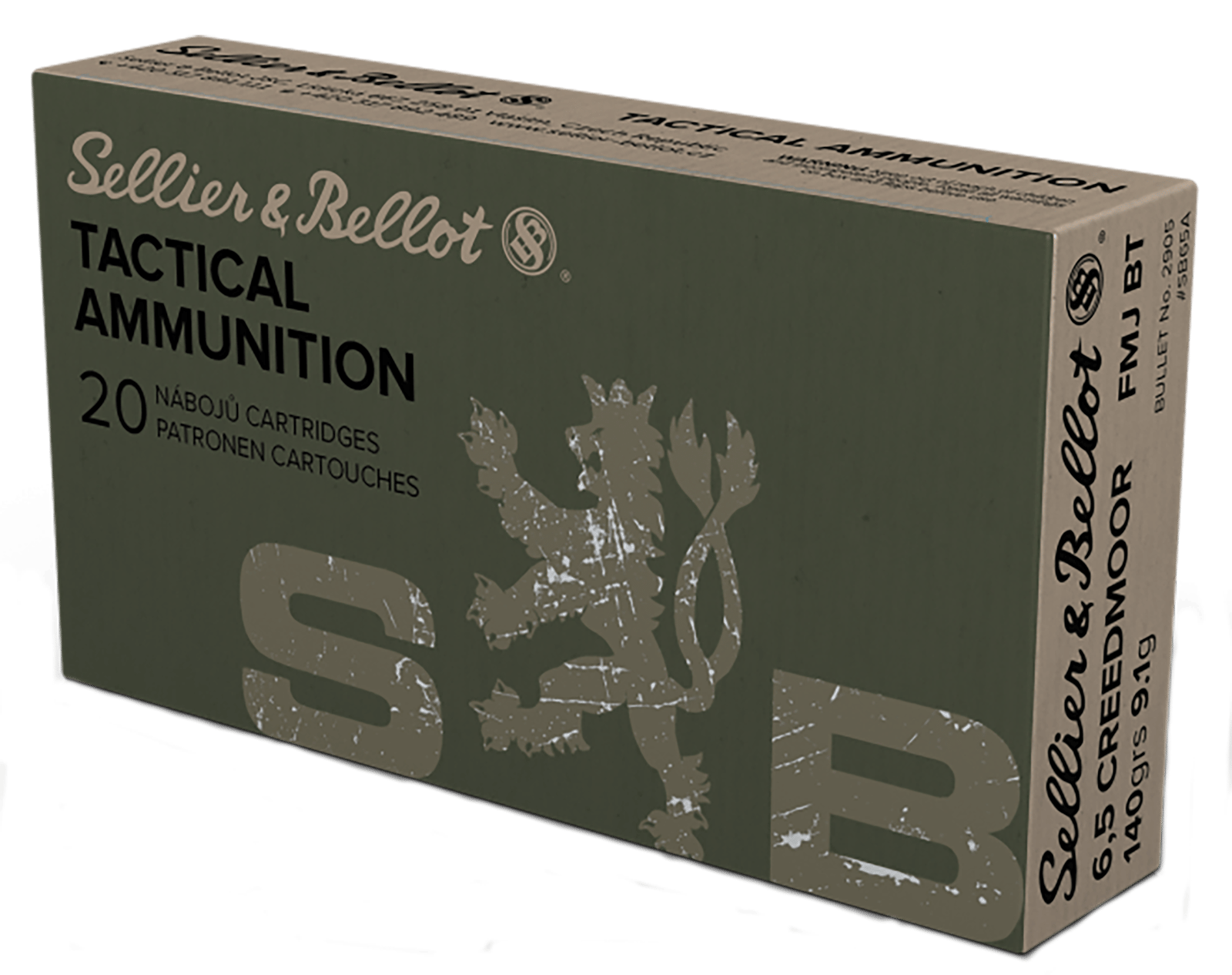 Sellier & Bellot SB65A Rifle  6.5Creedmoor 140gr Full Metal Jacket Boat Tail 20 Per Box/25 Case