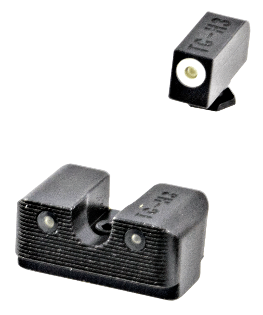 TruGlo TG231G2W Tritium Pro  High, White Outline Tritium Front/ Green Tritium Rear/Black Nitride Fortress Frame, Compatible w/Most Glock Except MOS, Front Post/Rear Dovetail Mount