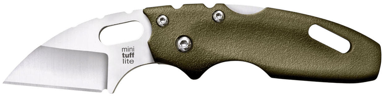 Cold Steel CS20MTGD Tuff Lite Mini 2" Folding Sheepsfoot Plain 4034 Stainless Steel Blade/OD Green Griv-Ex Handle Includes Pocket Clip