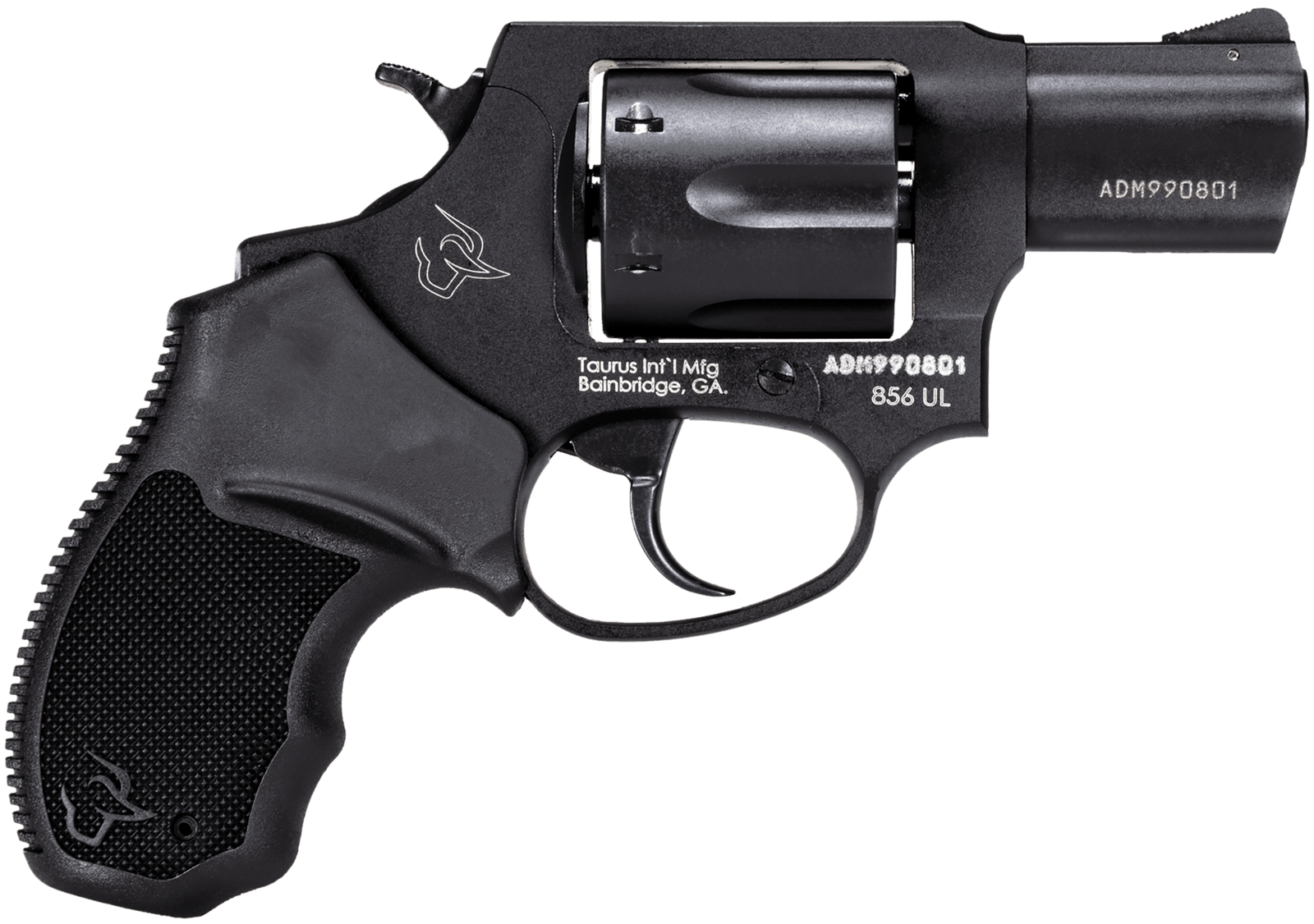 Taurus 2-85621UL 856 Ultra-Lite Small Frame 38 Special +P 6 Shot 2" Matte Black Carbon Steel Barrel & Cylinder, Matte Black Anodized Aluminum Frame, Black Finger Groove Rubber Grip