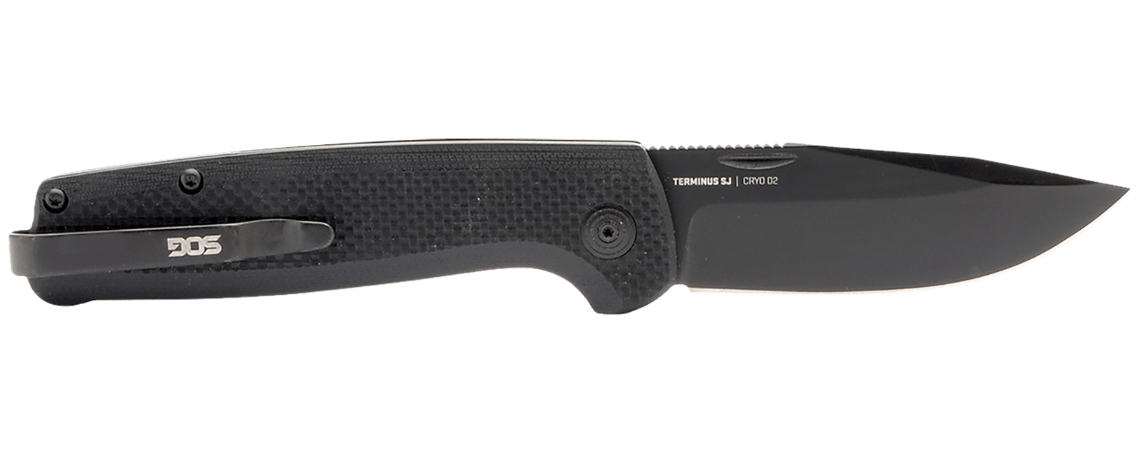 S.O.G SOGTM1005BX Terminus SJ 2.90" Folding Clip Point Plain Stonewashed Cryo D2 Steel Blade/ Blackout G10 Handle Includes Belt Clip