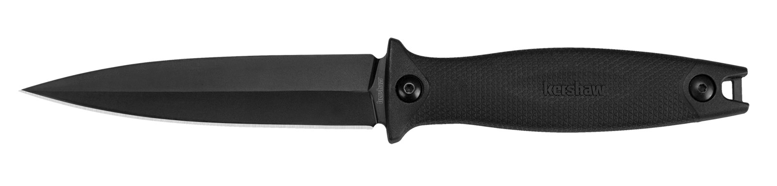 Kershaw 4007 Secret Agent  4.40" Fixed Spear Point Plain Black Oxide 8Cr13MoV SS Blade Black Glass-Filled Nylon Handle Includes Sheath