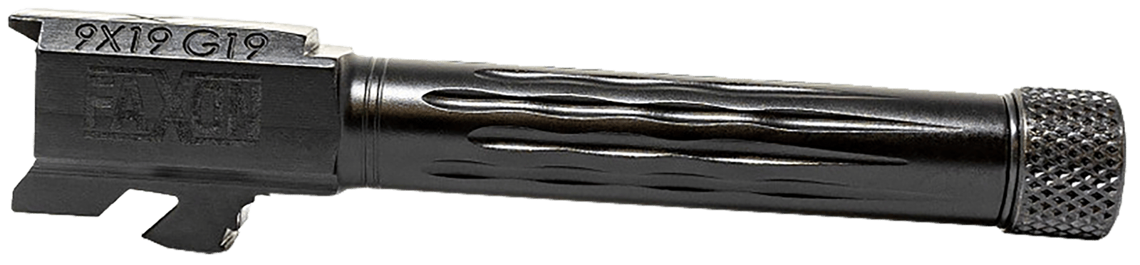 Faxon Firearms GB910N19LGQT Match Series  9mm Luger Compatible w/Glock 45/19 Gen2-5, Fluted Threaded Black Nitride Steel