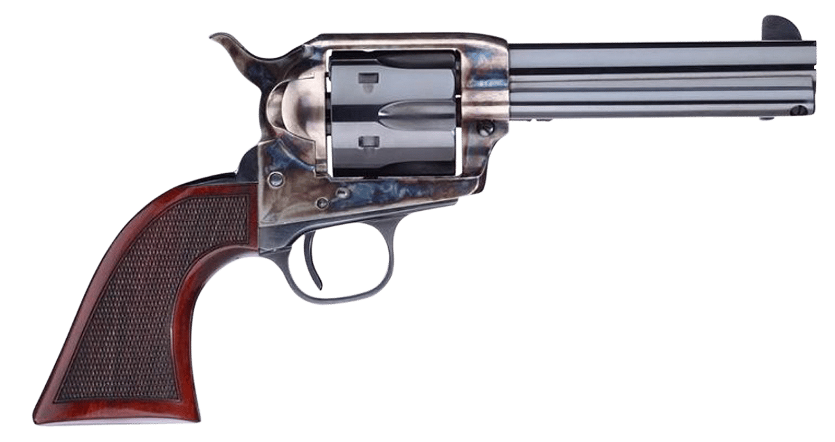 Taylors & Company 556201DE Short Stroke Smoke Wagon  45 Colt (LC) 6rd 4.75" Blued Cylinder & Barrel Color Case Hardened Steel Frame Checkered Walnut Navy Size Grip (Taylor Tuned)