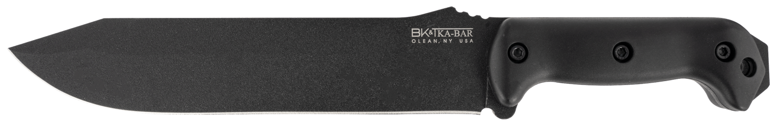 Ka-Bar BK9 Becker Combat Bowie 9.25" Fixed Clip Point Plain Black 1095 Cro-Van Blade, Black Ultramid Handle, Includes Sheath