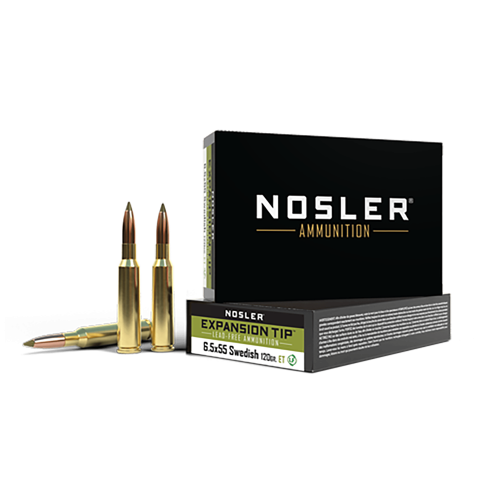 Nosler 40015   6.5x55Swedish 120gr Expansion Tip 20 Per Box/10 Case