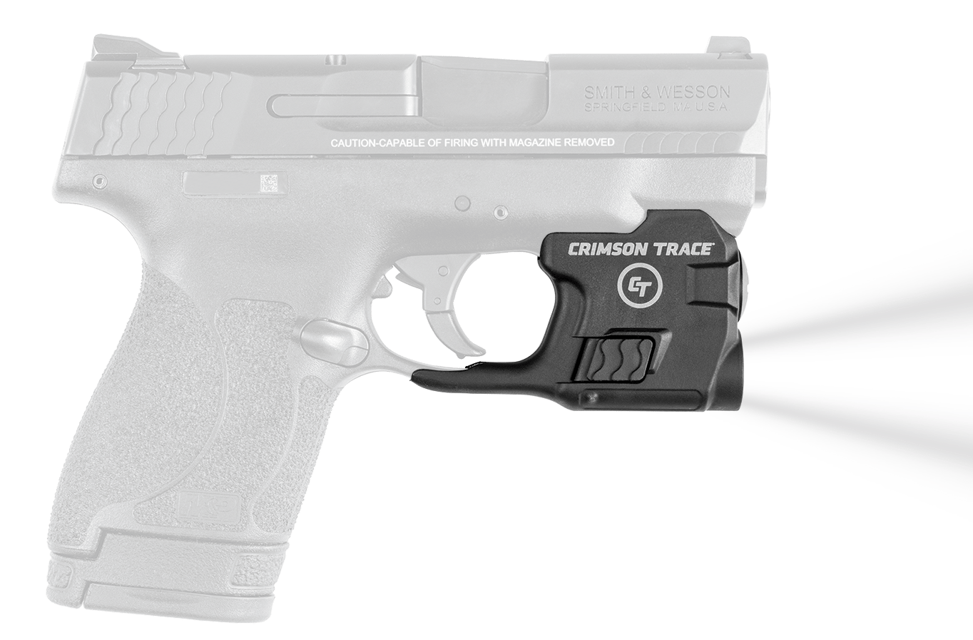 Crimson Trace 0182501 Lightguard  Polymer S&W M&P Shield/Shield Plus/M2.0 Shield, 110 Lumens White LED, Trigger Guard Mount