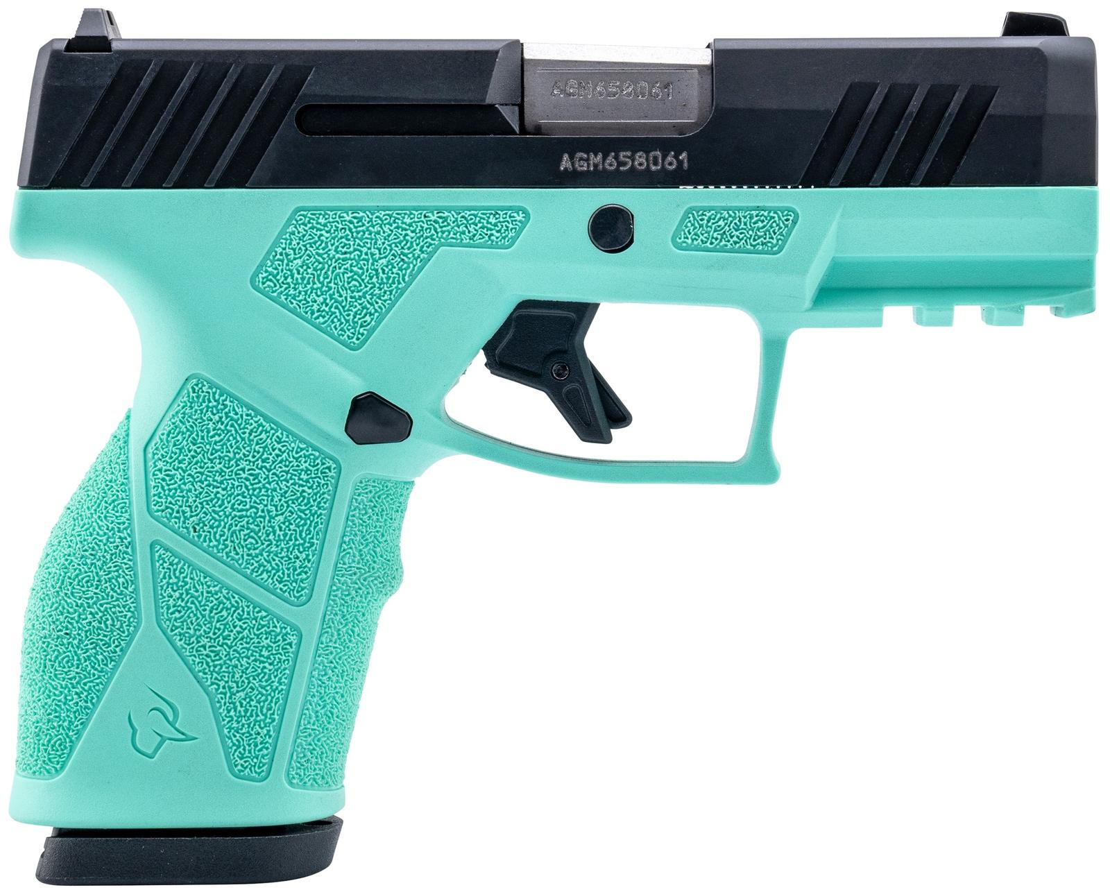 Taurus 1-GX2931C-10 GX2  9mm Luger 10+1 3.37" Matte Stainless Steel Barrel, Matte Black Serrated Stainless Steel Slide, Cyan Polymer Frame w/Picatinny Rail, Polymer Grip