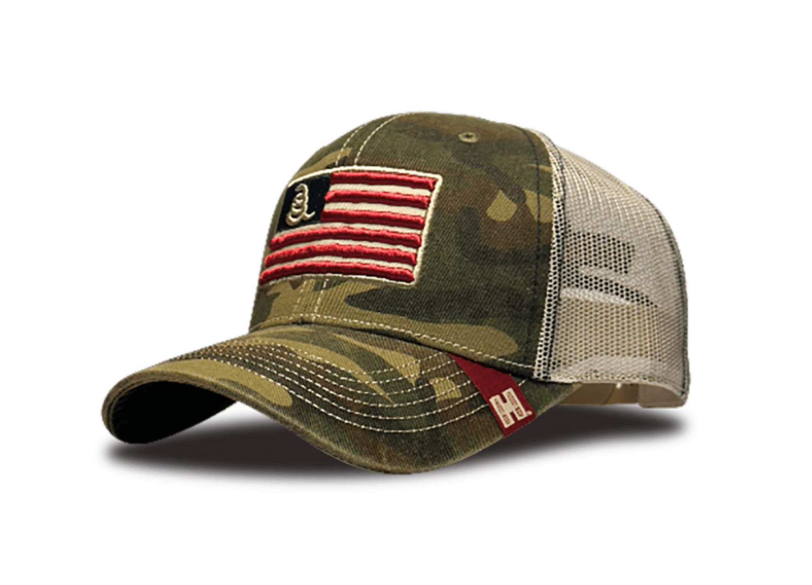 Hornady Gear 33300 Trucker  Camo American Flag Patch