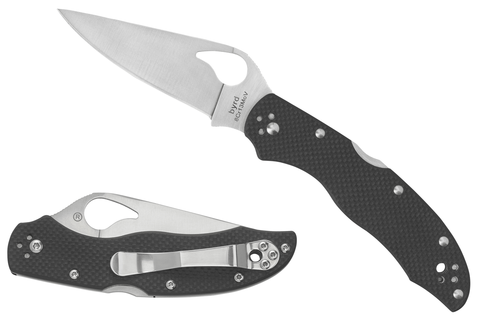 Spyderco BY01GPS2 Harrier 2  3.39" Folding Drop Point Part Serrated Stonewashed 8Cr13MoV SS Blade, Black Textured G10 Handle, Includes Pocket Clip