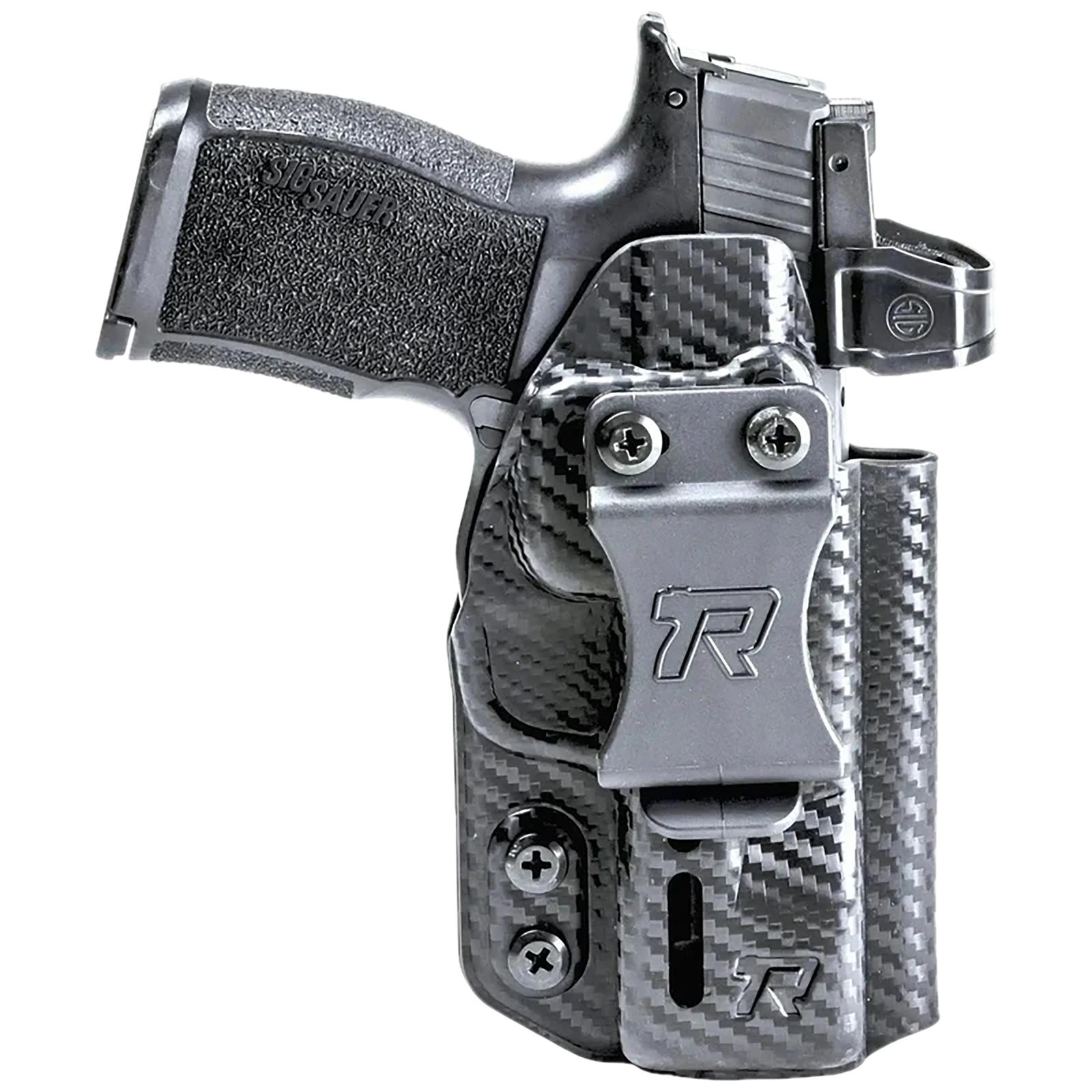 Rounded Gear RGDRUIDSIGP365CFAMBI Druid  IWB/OWB Black Carbon Fiber Kydex Fits Sig P365 Ambidextrous