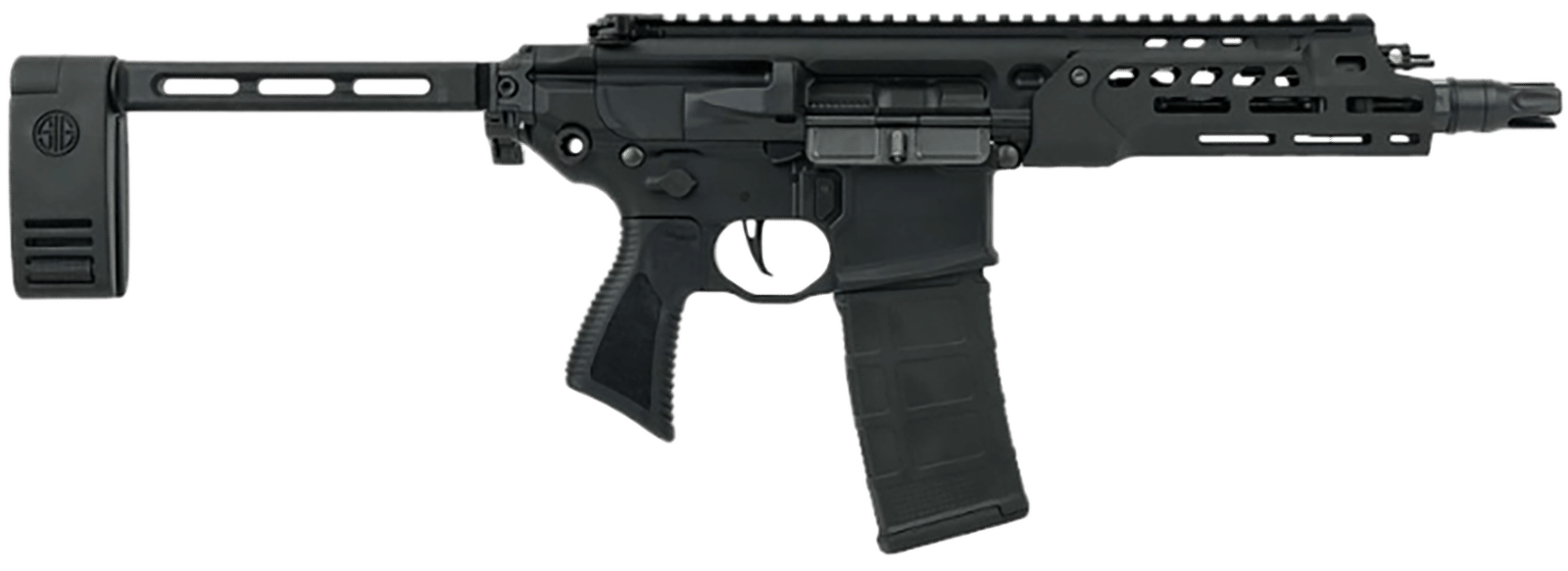 Sig Sauer PMCX556N7BLTPCB MCX Rattler LT 223 Rem/5.56 NATO 5.56mm 30+1 7.75" QD Flash Hider Muzzle, Black Anodized Aluminum Picatinny Rail Receiver, SIG Folding Pivoting Contour Brace, Ambidextrous