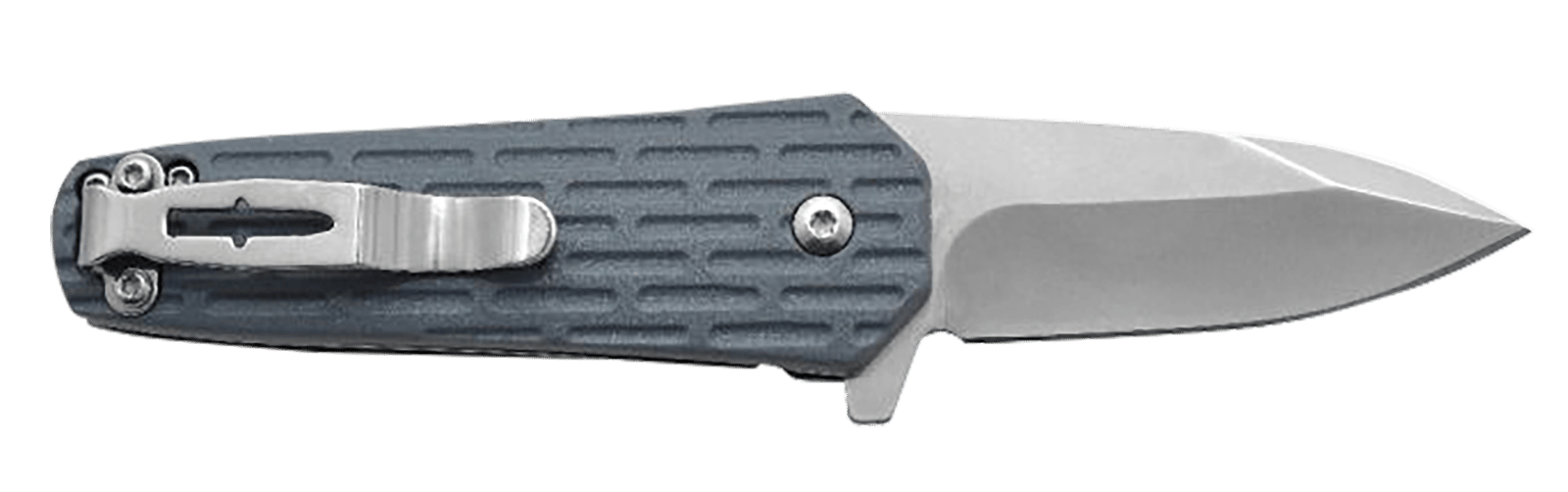 Camillus 19399 Wedge  2.25" Folding Spear Point Plain Silver Carbonitride Titanium 420 Stainless Steel Blade, Blue Textured GFN Handle