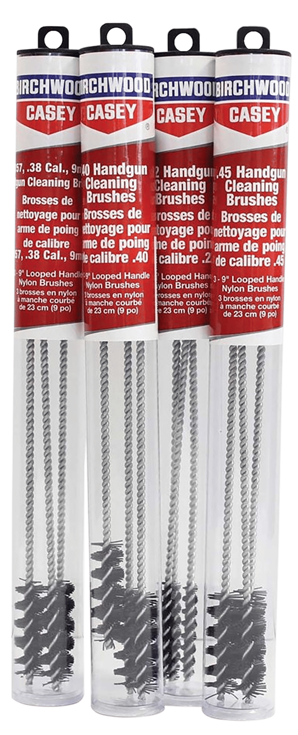 Birchwood Casey 41210 Cleaning Brushes Handgun Looped 9mm/357/38/380 9" Nylon 3 Pack