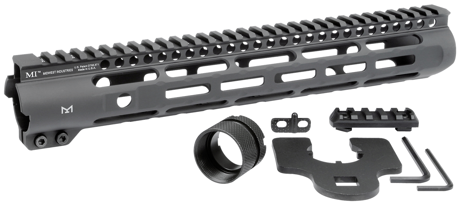 Midwest Industries MISLH12625 Slimline  AR-15 Black Hardcoat Anodized Aluminum/Polymer 12.625" Picatinny/M-LOK