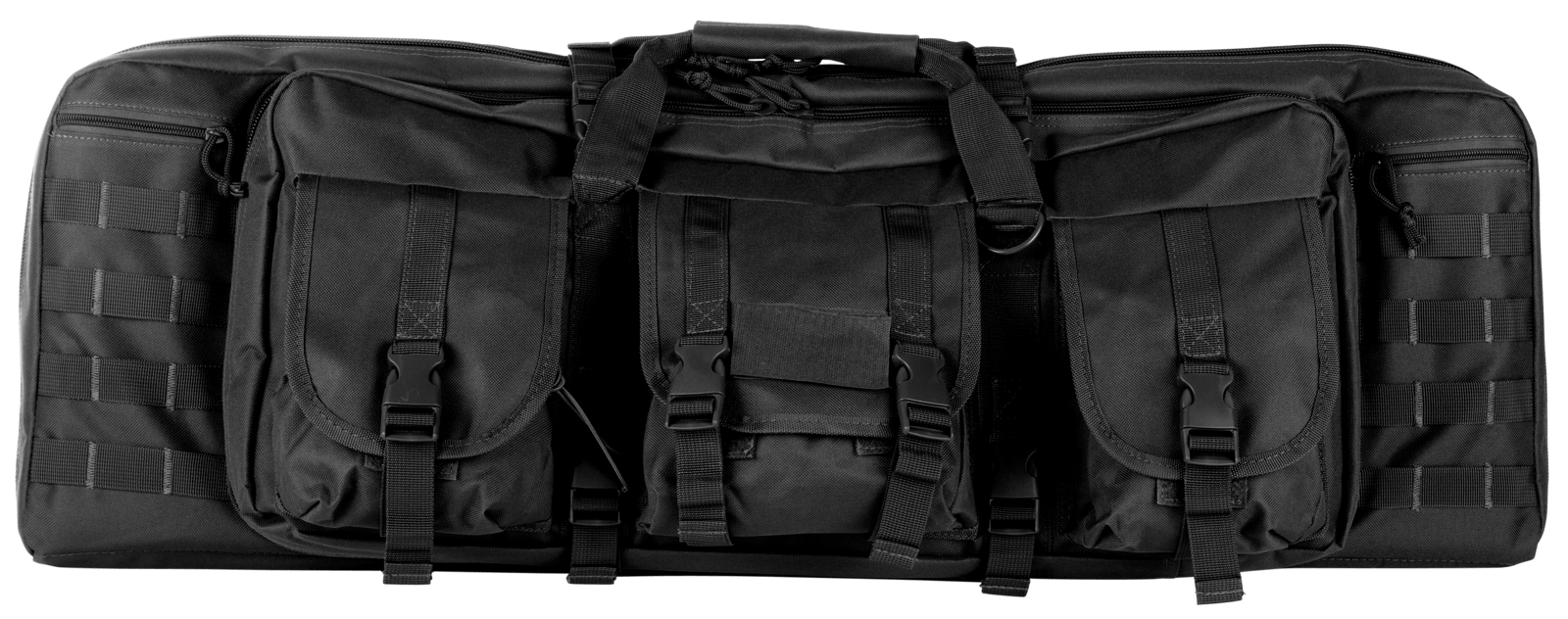 NcStar CVDC2946B42 VISM Double Carbine Case Heavy Duty PVC Nylon w/Padded Center Divider Lockable Zippers Exterior Pockets