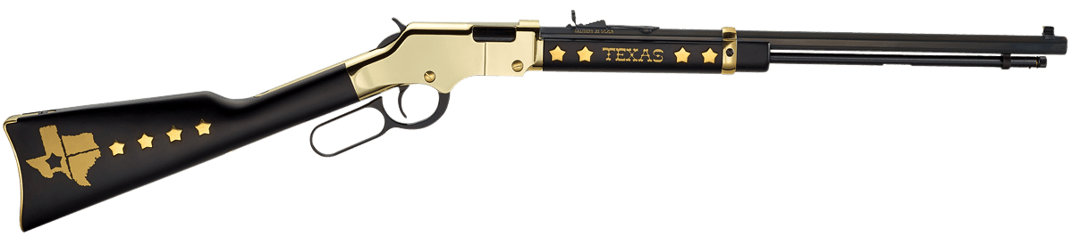 Henry H004TX Golden Boy Texas Tribute Full Size 22 Short, 22 Long, 22 LR, 16 LR/21 Short, 20" Blued Barrel, Brasslite Metal Finish & American Walnut Stock Right Hand