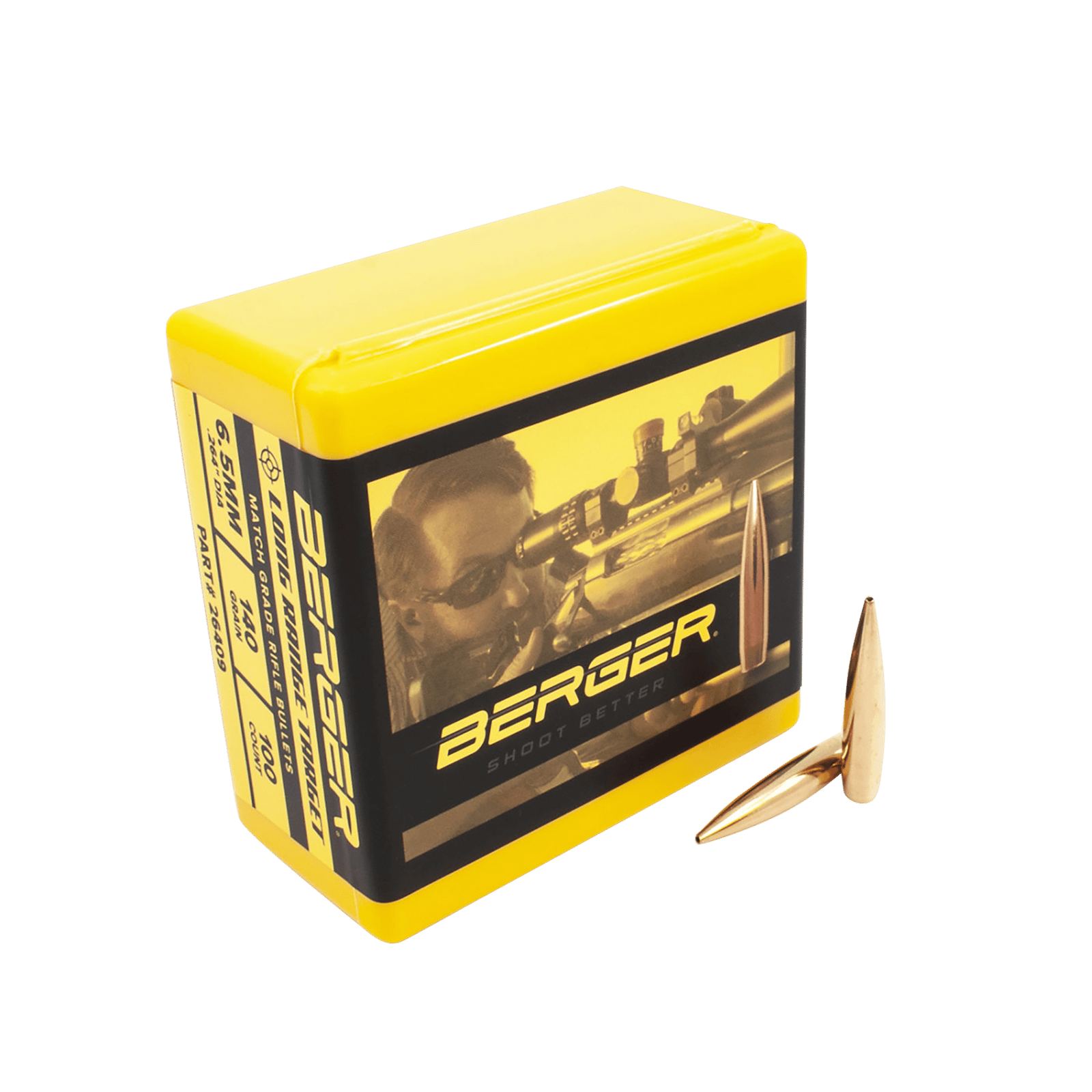 Berger Bullets 26409 Target Match Grade 6.5Creedmoor 140gr Tangent Long Range Boat Tail 100/Box