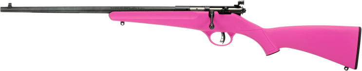 Savage Arms 13844 Rascal  Youth 22 LR 1rd 16.13" Matte Black Sporter Barrel, Matte Black Carbon Steel Receiver, Pink Fixed Synthetic Stock, Left Hand