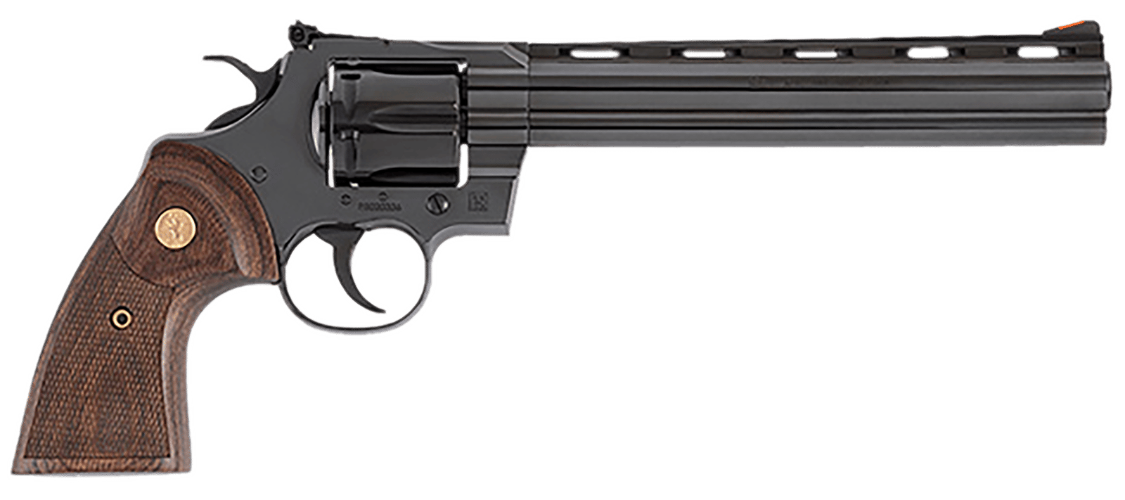 Colt Mfg PYTHONBP8WTS Python  357 Mag/38 Special 6 Shot 8" Blued Carbon Steel Vent Rib Barrel, Cylinder & Frame, Wood Grip, Exposed Hammer