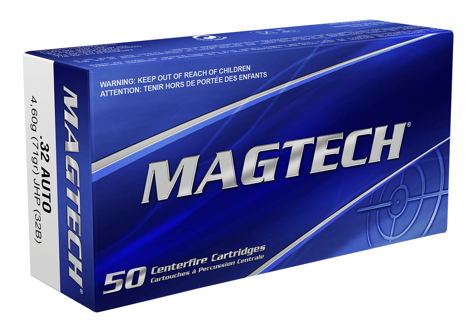 Magtech 32B Range/Training  32ACP 71gr Jacketed Hollow Point 50 Per Box/20 Case