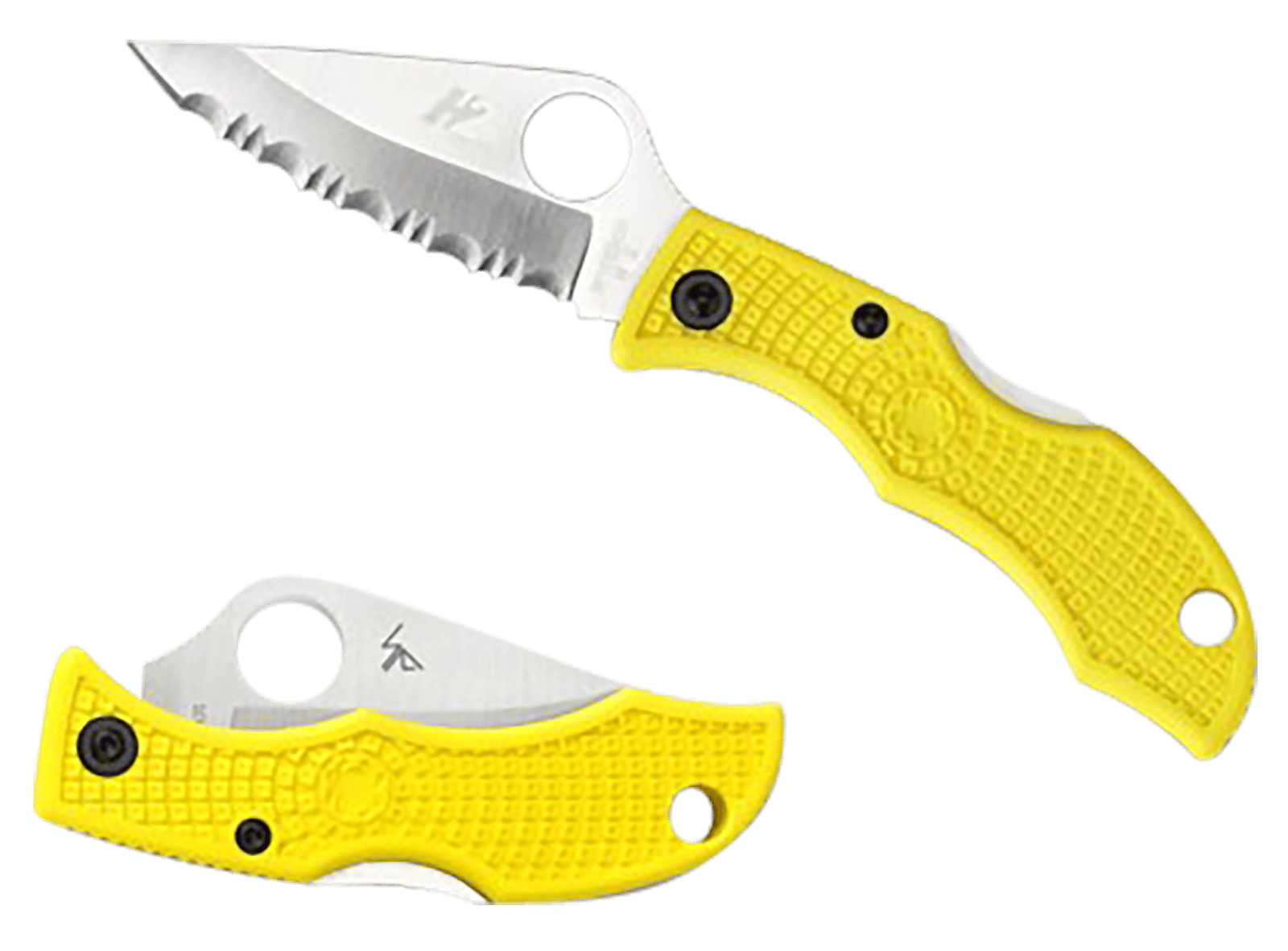 Spyderco LYLP3 Ladybug 3 Salt 1.94" Folding Plain Stonewashed H2 Steel Blade/Marine Yellow Bi-Directional Texturing FRN Handle