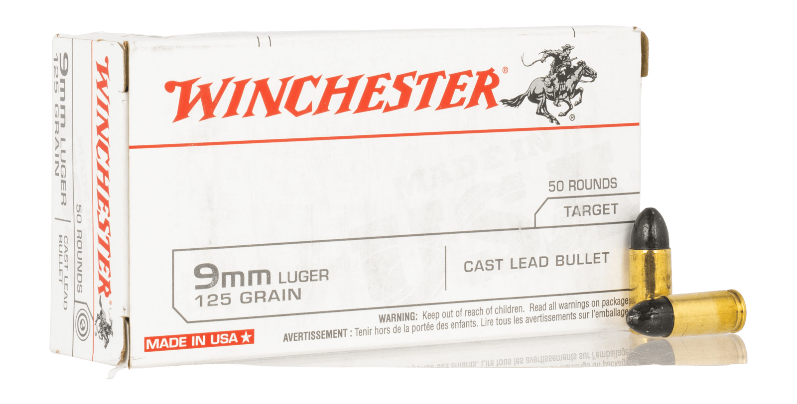 WIN USA9MM125 9MM USA TARGET CLB 125GR   50/10