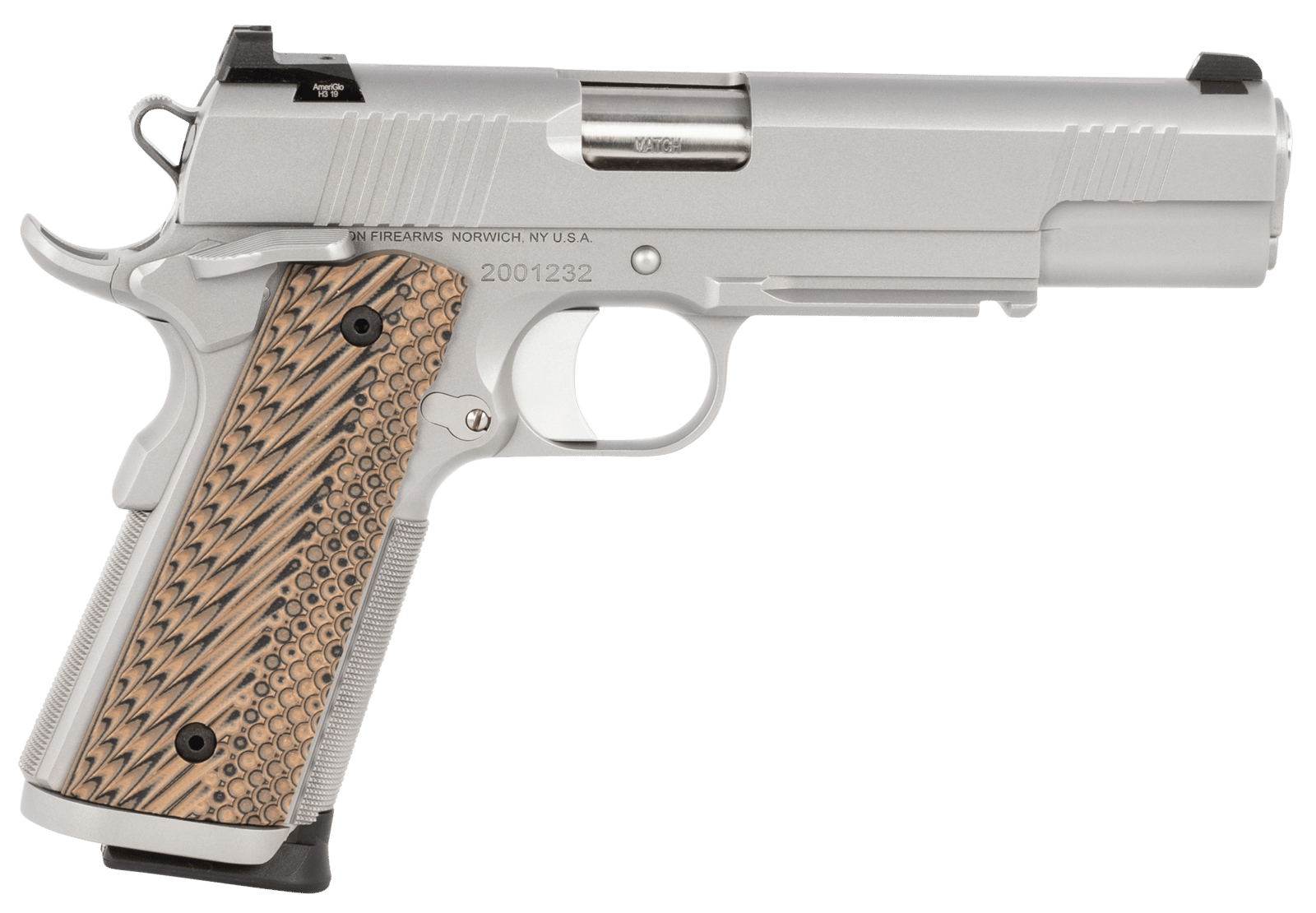 Dan Wesson 01807 Specialist  9mm Luger 10+1 5" Stainless Steel Barrel, Bead Blasted Serrated Stainless Steel Slide & Frame w/Beavertail & Picatinny Rail, Black/Brown G10 Grip, Ambidextrous