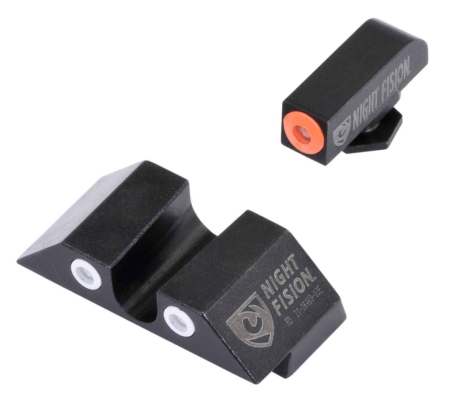 Night Fision GLK001007OGW Tritium Night Sights For Glock  Green Tritium Orange Outline Front Sight- Green Tritium White Outline Rear Sight Glock 17/17L/19/22