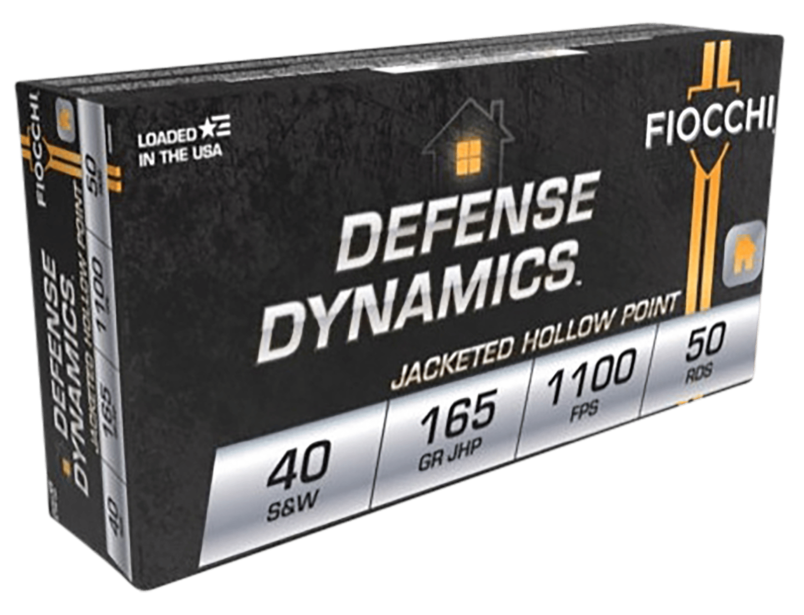 Fiocchi 40SWC Defense Dynamics  40S&W 165gr Jacketed Hollow Point 50 Per Box/20 Case
