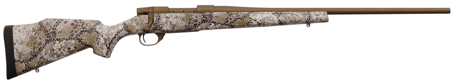 Weatherby VAP7MMPR4T Vanguard Badlands 7mm PRC 3+1 24" Burnt Bronze Cerakote #2 Threaded Barrel, Drilled & Tapped Steel Receiver, Badlands Approach Camo Monte Carlo w/Raised Comb Synthetic Stock