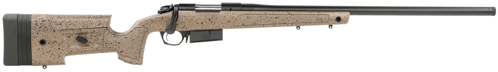 Bergara Rifles B14S359C B-14 HMR 6.5 PRC 3+1 24" Graphite Black Cerakote Barrel, Black Speckled Brown Molded w/Mini-Chassis, Adjustable LOP & Cheek Piece Stock