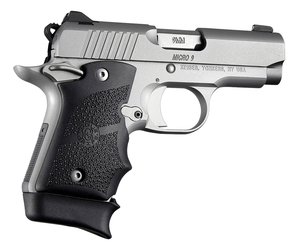 Hogue 39080 Rubber Grip  Cobblestone Black with Finger Grooves for Kimber Micro 9