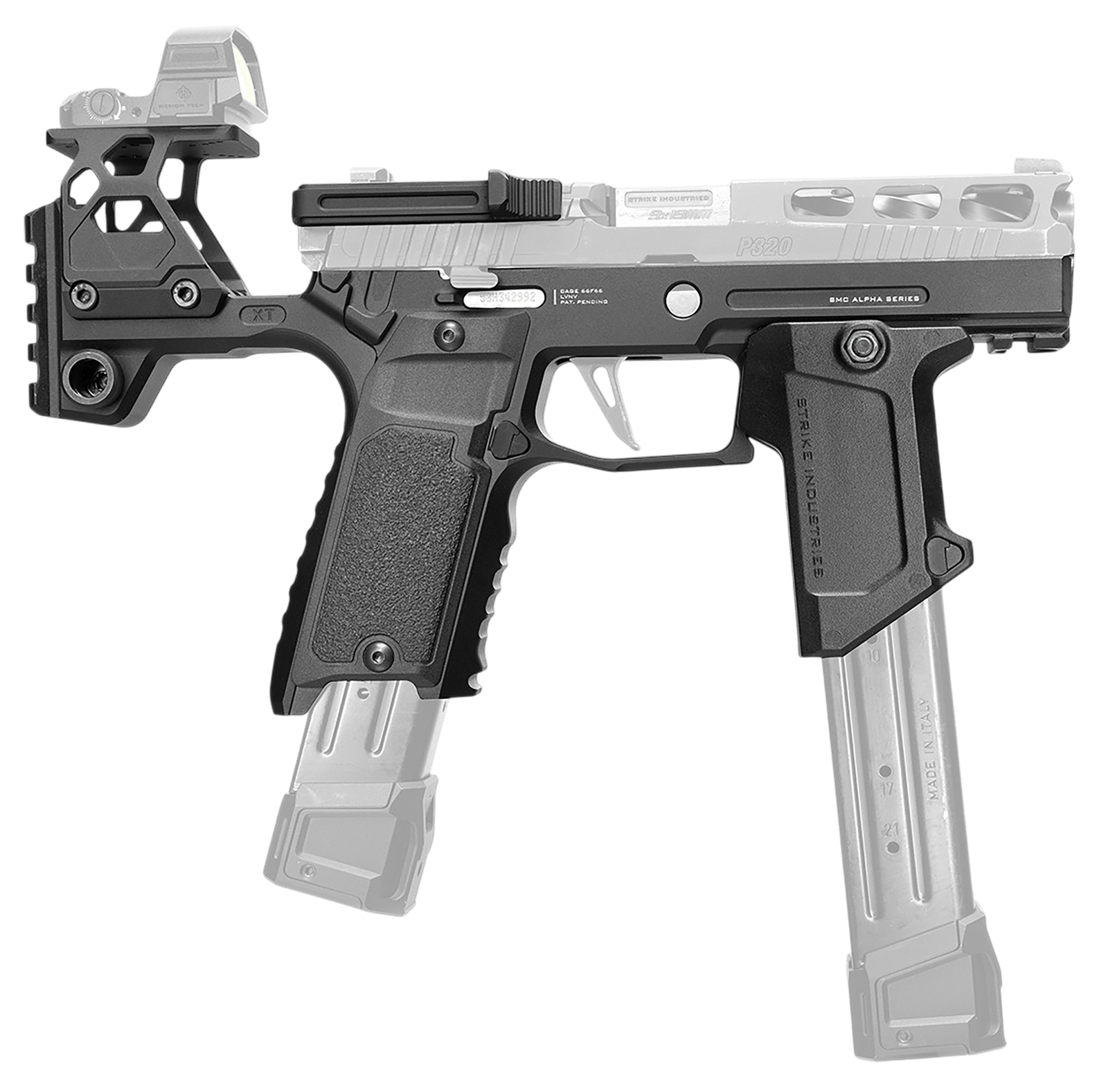 Strike Industries SMCAP320SV2BLK Modular Stock Alpha MKII Black Aluminum Fits Sig Sauer P320 Ambidextrous