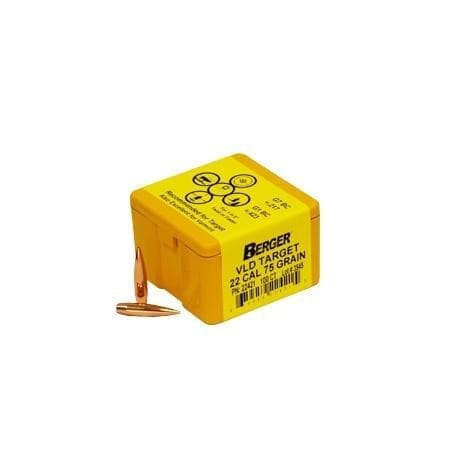 Berger VLD Target Bullets .22 cal .224" 75 gr HPBT 100/ct