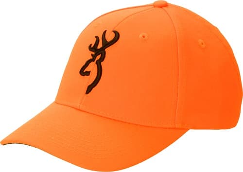 BROWNING CAP SAFETY ORANGE W/ 3-D BUCK MARK LOGO ADJUSTABLE