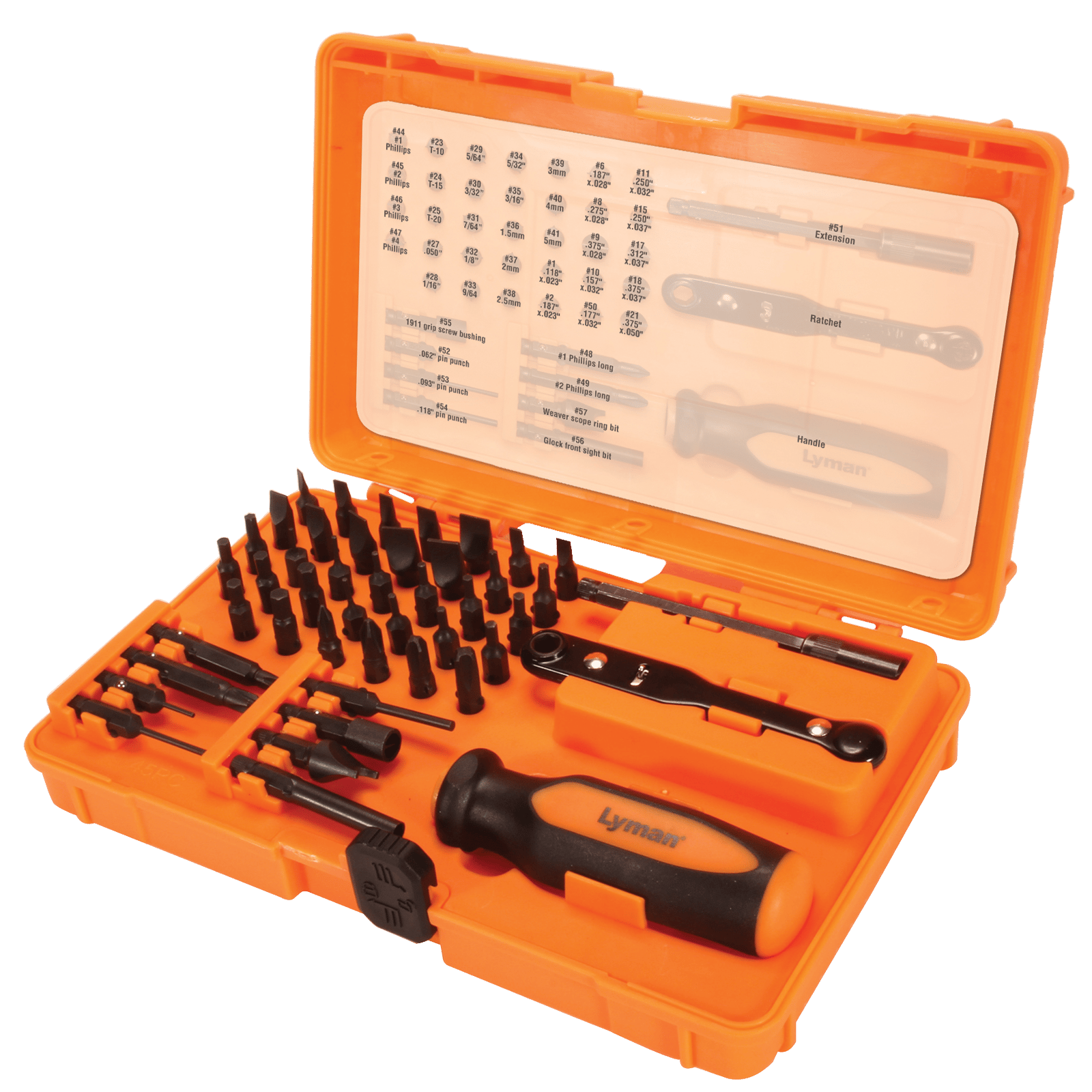 Lyman 7991360 Master Gunsmith Tool Kit Multiple Universal 45 Pieces