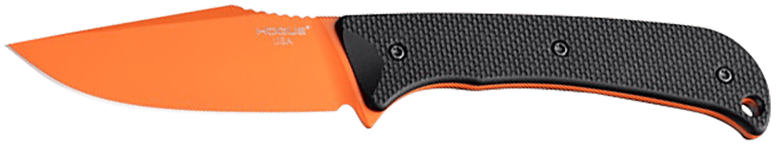 Hogue 35864 Extrak  3.30" Fixed Clip Point Plain Blaze Orange Cerakote CPM M4 Tool Steel Blade, Black Textured G10 Scales Handle